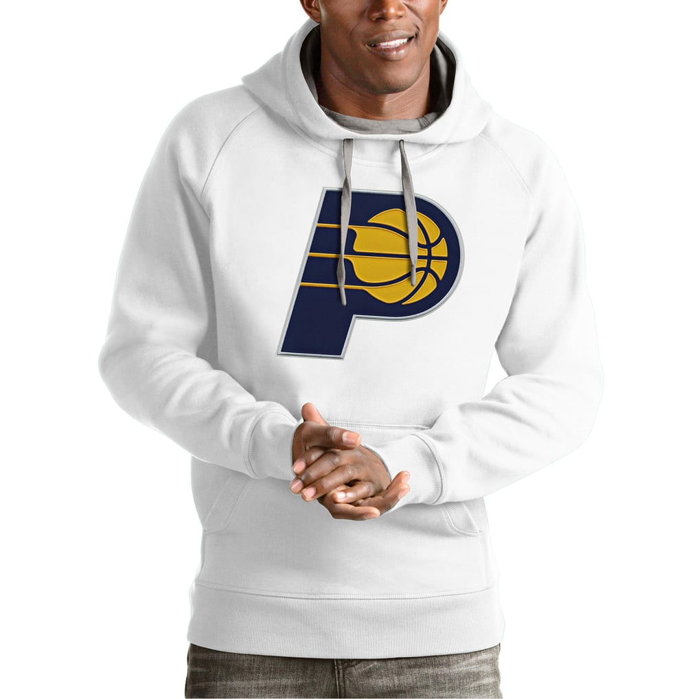 Men's Indiana Pacers Antigua White Team Logo Victory Pullover Hoodie
