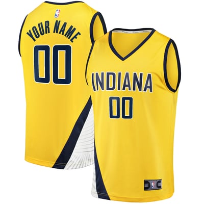  Indiana Pacers Fanatics Fast Break Custom Jersey - Yellow - Statement Edition