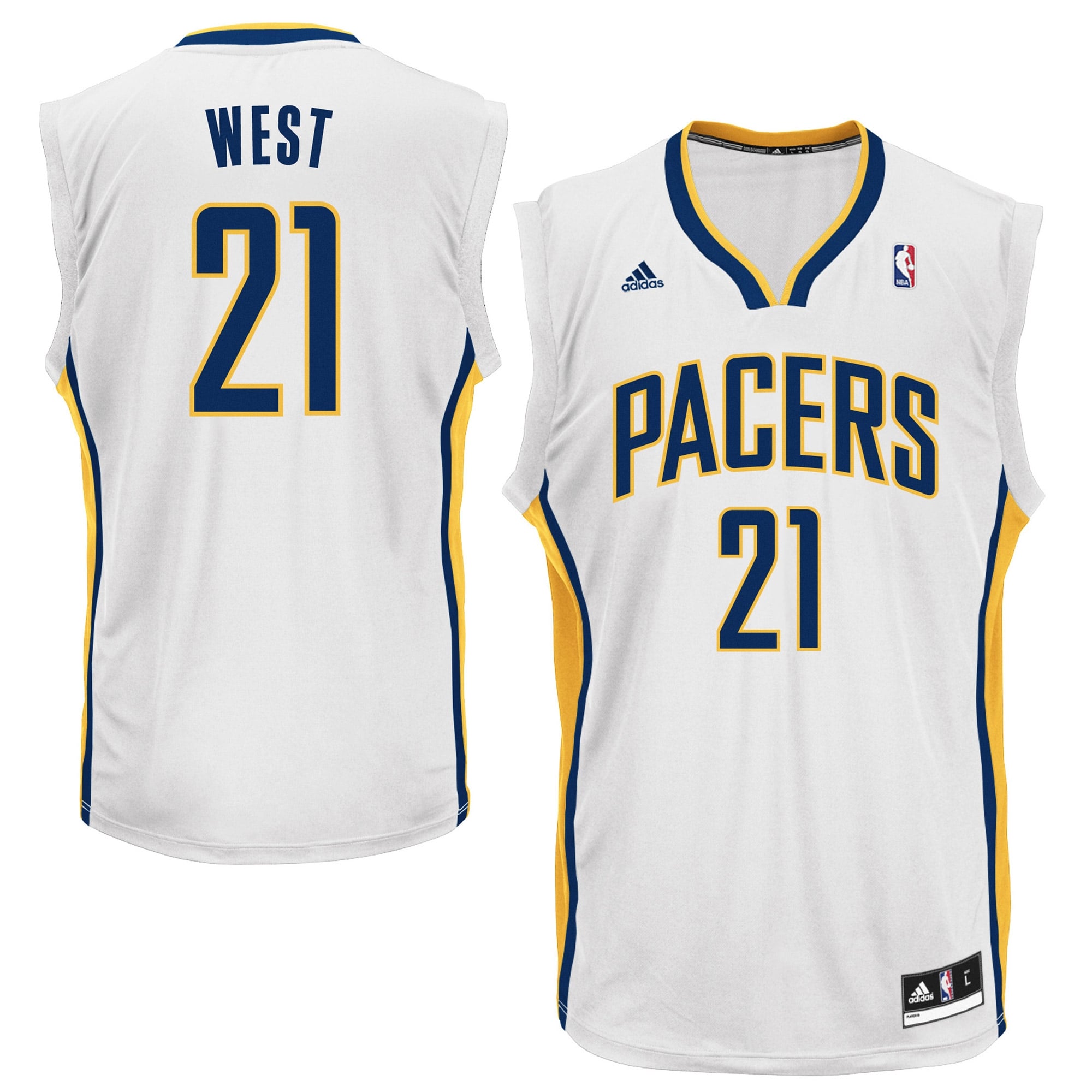 Mens Indiana Pacers David West adidas White Swingman Jersey