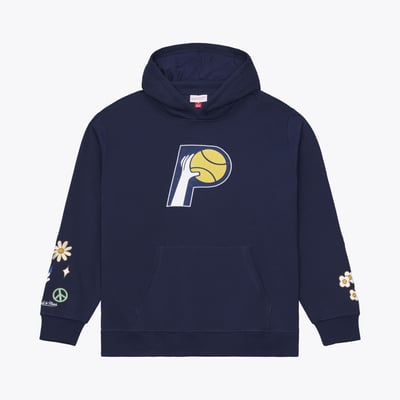  Indiana Pacers Mitchell & Ness ABA Fleece Hoodie - Navy