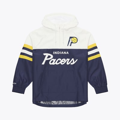  Indiana Pacers Mitchell & Ness Head Coach Lightweight Anorak Quarter-Zip Windbreaker - Navy