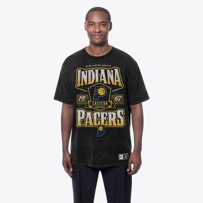 Indiana Pacers New Era Mineral Wash Graphic T-Shirt - Black
