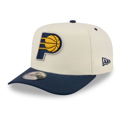 Indiana Pacers New Era City A-Frame 9FIFTY Snapback Hat - Cream/Navy