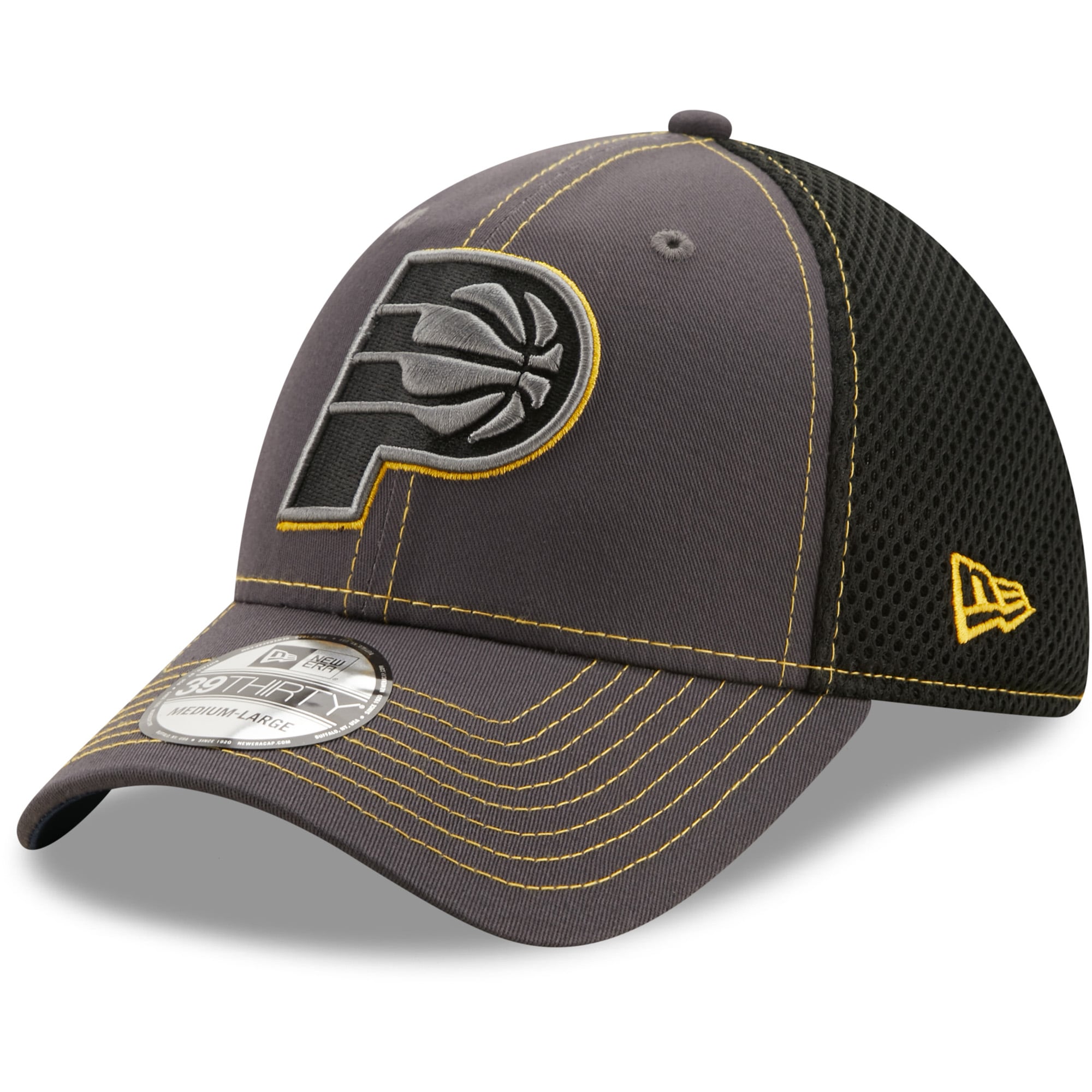 Men's Indiana Pacers New Era Gray Team Neo 39THIRTY Flex Hat