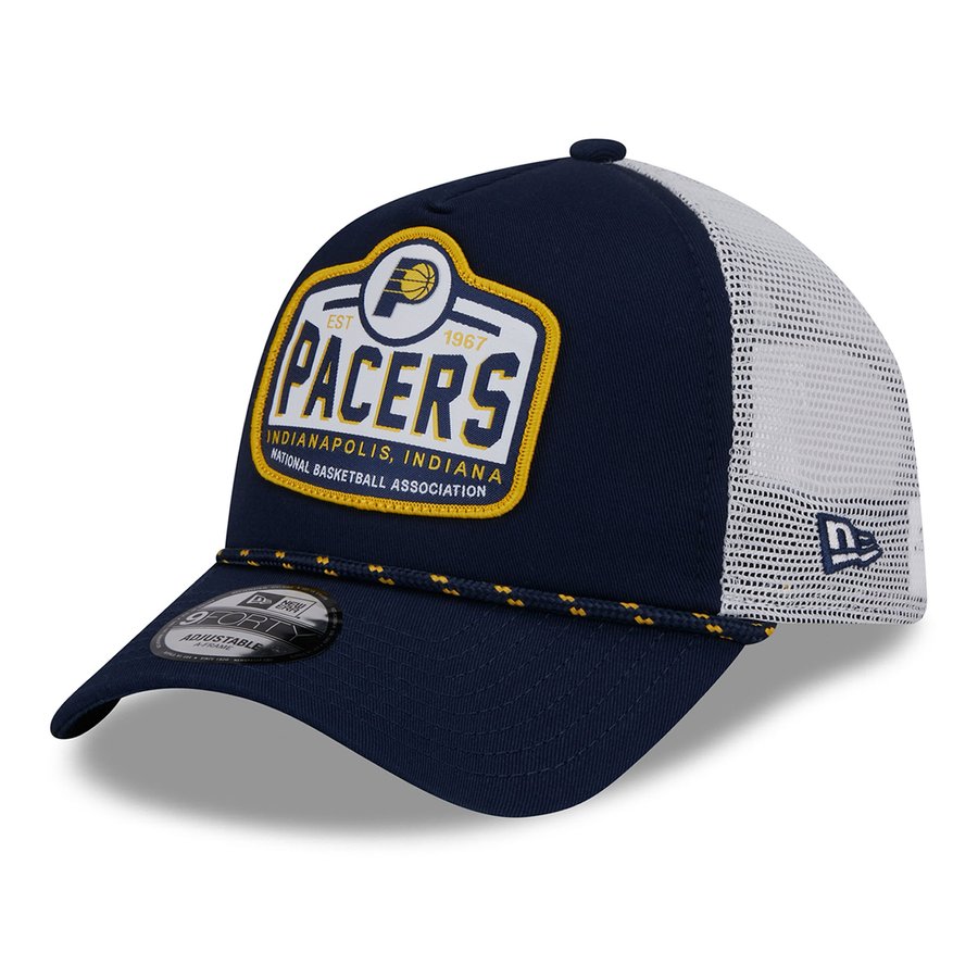 Men's Indiana Pacers New Era Navy A-Frame 9FORTY Trucker Hat