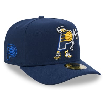  Indiana Pacers New Era Injection Cartoon Logo A-Frame 59FIFTY Fitted Hat - Navy