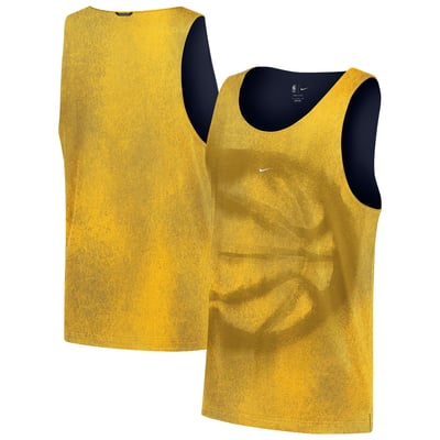 Indiana Pacers Nike 2026 Standard Issue Practice Icon Mesh Reversible Jersey - Gold/Navy