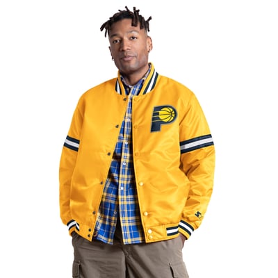 Indiana Pacers Starter Courtside II Varsity Full Snap Jacket - Gold