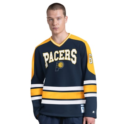 Indiana Pacers Starter Puck Drop Long Sleeve V-Neck T-Shirt - Navy
