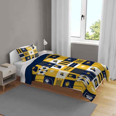 Indiana Pacers Pegasus Patchwork Plaid Two-Piece Twin/Twin XL Bed in a Bag Set