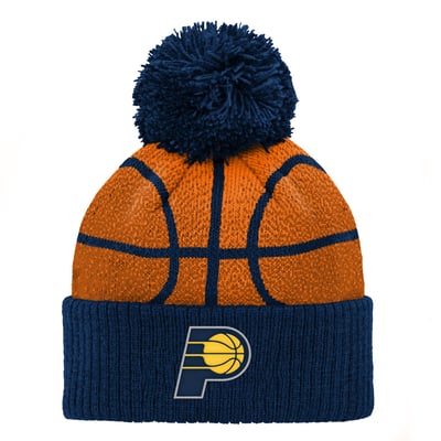 Indiana Pacers Preschool Basketball Head Cuffed Knit Hat with Pom - Navy