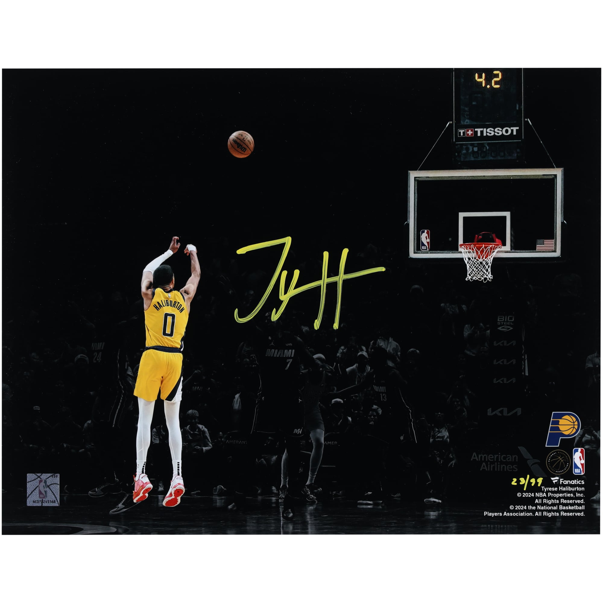 Tyrese Haliburton Indiana Pacers Autographed Fanatics Authentic 11 