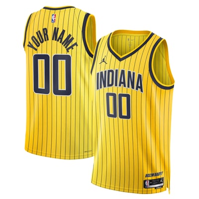  Indiana Pacers Jordan Brand Unisex Swingman Custom Jersey - Statement Edition  - Gold