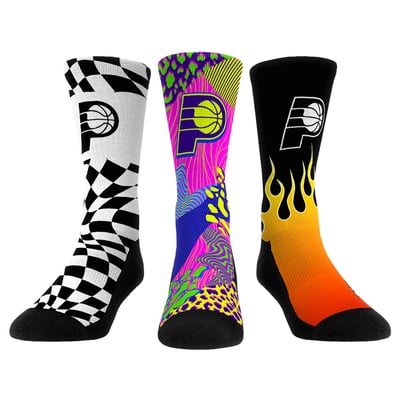  Indiana Pacers Rock Em Unisex Team Vibes Three-Pack Crew Socks Set - Navy