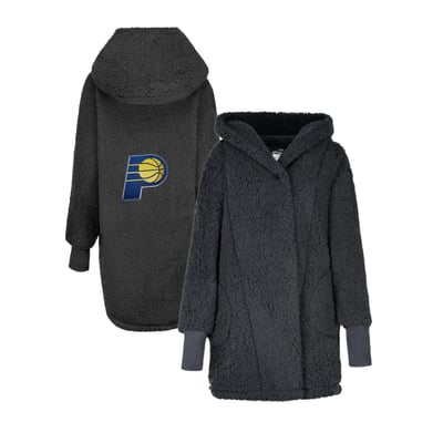 The Best Lounger in the World By Jill Martin Indiana Pacers Unisex Black Oversized Open-Front Hoodie Sweater