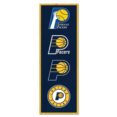 Indiana Pacers WinCraft 6" x 17" Logo Evolution Wood Sign