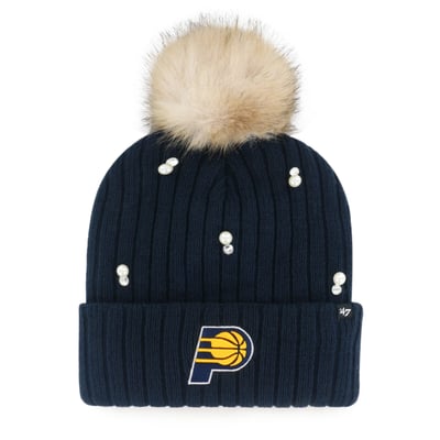 Indiana Pacers '47 Women's Pearl Cuffed Knit Hat with Pom - Navy