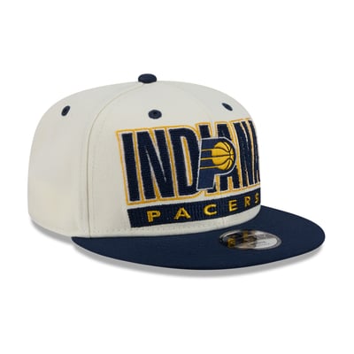 Indiana Pacers New Era Youth Classic 9FIFTY Snapback Hat - Cream/Navy