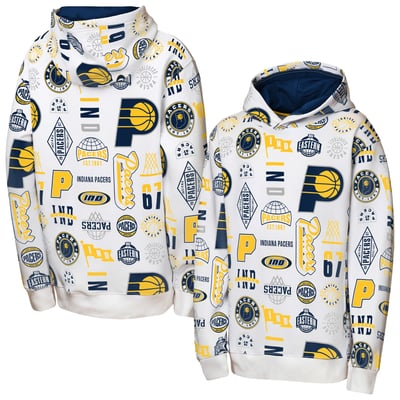 Indiana Pacers Outerstuff Youth 3-and-D Allover Hoodie - White