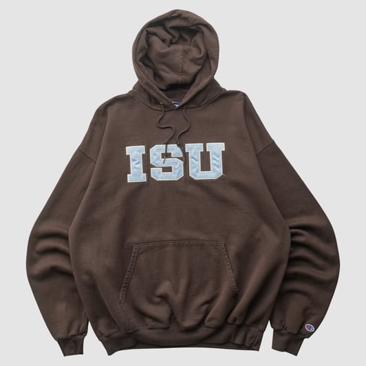 Indiana State Sycamores Champion 2000s Hooded Pullover Sweatshirt - Brown - L by Fanatics Real Vintage