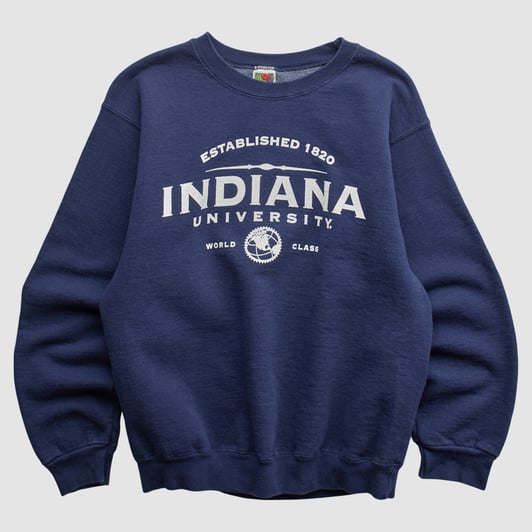 Indiana University of Pennsylvania Crimson Hawks Fruit of the Loom 2000s Pullover Sweatshirt - Navy - XXS by Fanatics Real Vintage