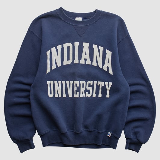 Indiana University of Pennsylvania Crimson Hawks Russell 90s Pullover Sweatshirt - Navy - XS by Fanatics Real Vintage