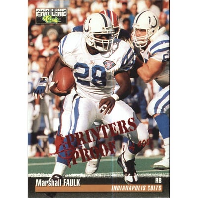 1995 Pro Line Printer's Proofs #109 Marshall Faulk
