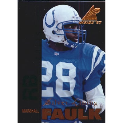 1997 Pinnacle Inside Silver Lining #47 Marshall Faulk