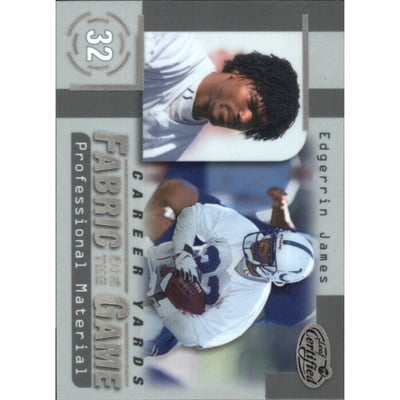 1999 Leaf Certified Fabric of the Game #FG72 Edgerrin James/1000