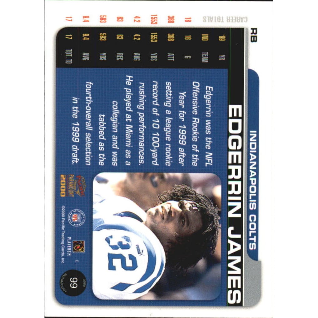 2000 Paramount HoloSilver #99 Edgerrin James