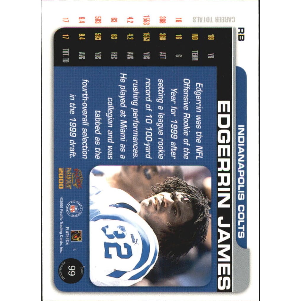 2000 Paramount Platinum Blue #99 Edgerrin James