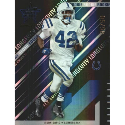 2004 Leaf Rookies and Stars Longevity Black #141 Jason David