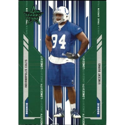 2005 Leaf Rookies and Stars Longevity True Green Parallel #140 Vincent Burns