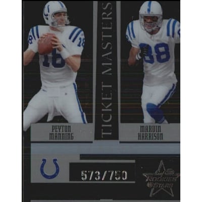 2005 Leaf Rookies and Stars Ticket Masters Silver Season #TM12 Peyton Manning/Marvin Harrison