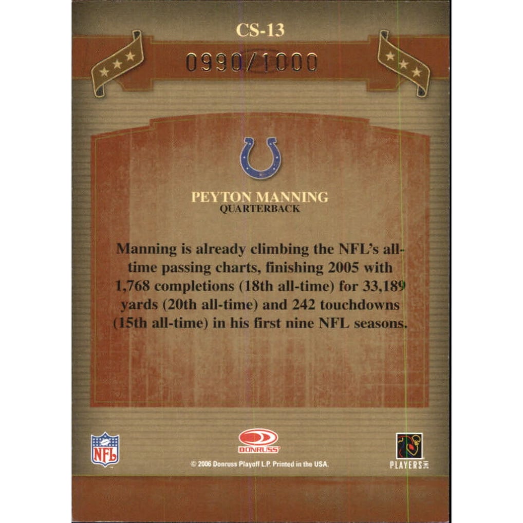 2006 Donruss Classics Classic Singles Bronze #13 Peyton Manning