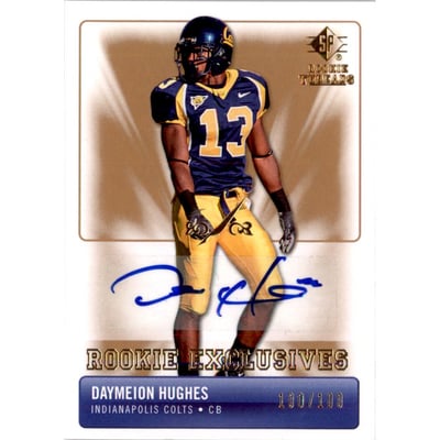2007 SP Rookie Threads Rookie Exclusive Autographs #REDH Daymeion Hughes