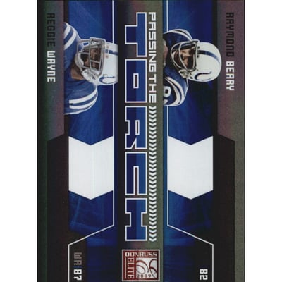 2009 Donruss Elite Passing the Torch Blue #10 Raymond Berry/Reggie Wayne