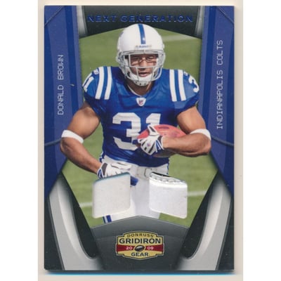 2009 Donruss Gridiron Gear Next Generation Jerseys Combos Prime #5 Donald Brown