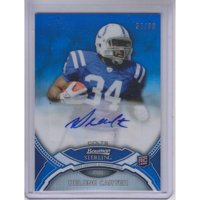 2011 Bowman Sterling Blue Refractors #BSADC Delone Carter AU
