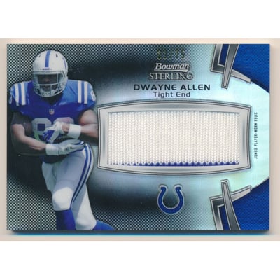 2012 Bowman Sterling Black Refractors #BSJRRDA Dwayne Allen JSY/75