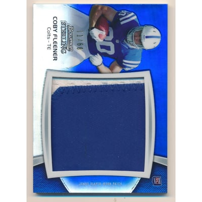 2012 Bowman Sterling Relics Jumbo Blue Refractors #BSJRPCF Coby Fleener