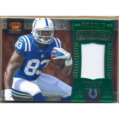 2012 Crown Royale Rookie Paydirt Materials Green Prime #13 Dwayne Allen