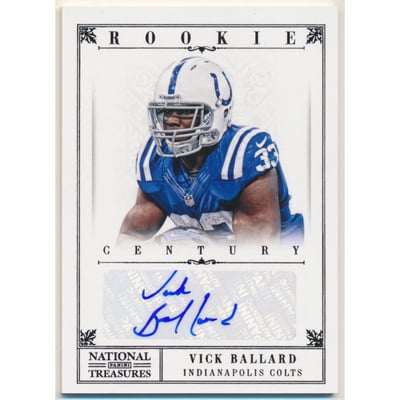 2012 Panini National Treasures Century Black Signature #296 Vick Ballard/25