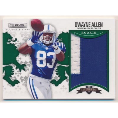 2012 Rookies and Stars Rookie Crusade Materials Prime Green #33 Dwayne Allen