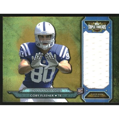 2012 Topps Triple Threads Rookie Jumbo Relics Gold #TTRJR13 Coby Fleener