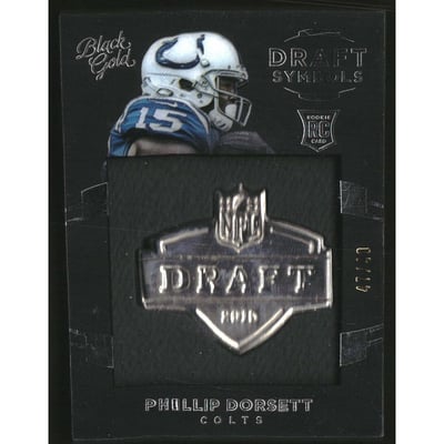 2015 Panini Black Gold Draft Symbols White Gold #DRFT19 Phillip Dorsett