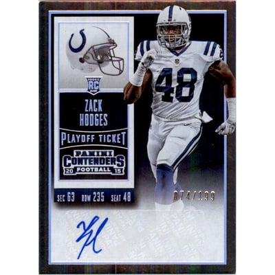2015 Panini Contenders Playoff Ticket #278 Zack Hodges AU/199