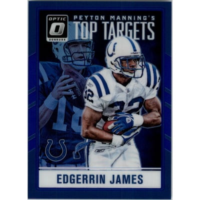 2016 Donruss Optic Peyton Manning Top Targets Blue #5 Edgerrin James/Peyton Manning