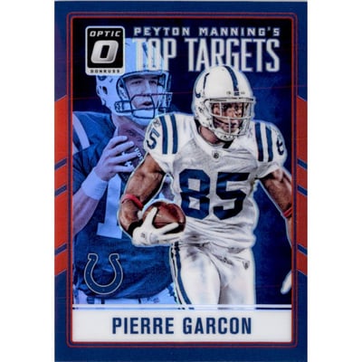 2016 Donruss Optic Peyton Manning Top Targets Red #10 Peyton Manning/Pierre Garcon