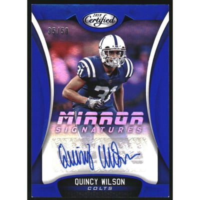 2018 Certified Signatures Mirror Blue #90 Quincy Wilson/50
